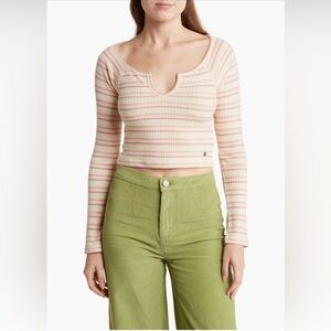 NEW! Roxy Crop Waffle Knit Top